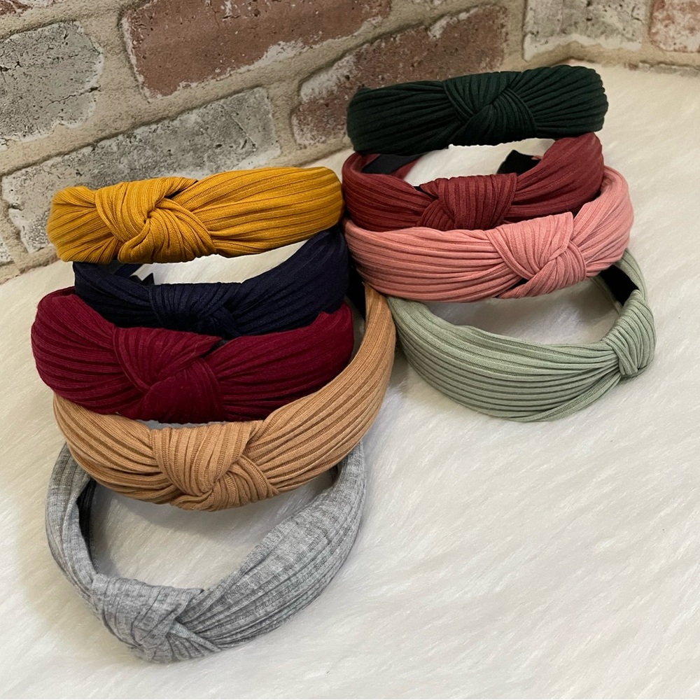 Colorful Fabric Knotted Headbands Set 9 pcs Girls and Ladies
